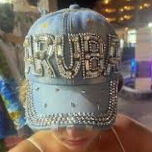 Aruba Denim Y2K Bling Adjustable Baseball Hat